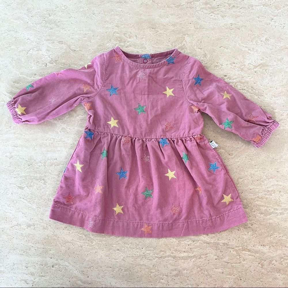 Stella McCartney Kids Pink Cord Dress with Glitter Stars